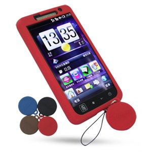 香港 Springhk HTC T9188 电信 天玺 硅胶套 手机套 送屏擦 红色