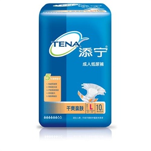 添宁干爽亲肤成人纸尿裤L10片*8包