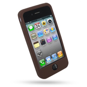 苹果四代 iphone 4代 香港springhk 手机套 硅胶套 保护套 咖啡色
