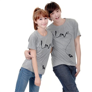 杰塞威斯 新款韩版时尚LOVE休闲圆领情侣装T恤BYL608
