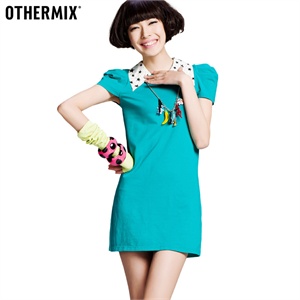 七格格OTHERMIX夏2012淑女星星翻领短袖连衣裙22B2293