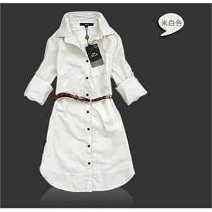 法国ZLUCIE品牌2011新品 学院风纯色简约全棉衬衣 不配腰带