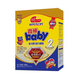 明一真棒baby2段较大婴儿配方奶粉400g