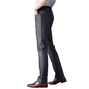 【nonbrand】仿牛仔棉+麻仿牛仔商务休闲男裤