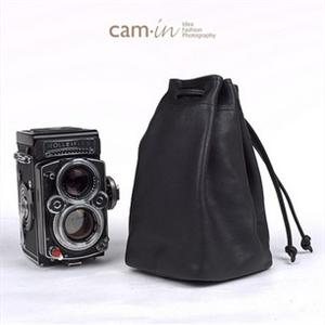 Cam-in 胎牛皮相机镜头保护袋 黑皮黑色线 CAM7001