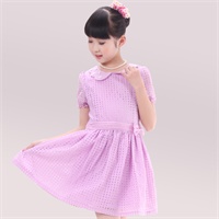4夏装短袖新款紫色女童连衣裙 <em>大童</em>女装<em>裙子</em> 