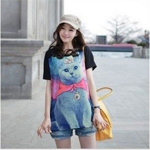 星崎舞2012夏装女装韩版孕妇装孕妇T恤孕妇猫猫T恤wm881