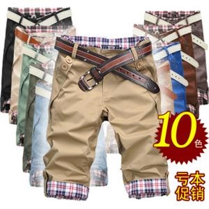 ZHELIN两粒扣褶皱袋口设计时尚男士修身休闲七分裤302-K12