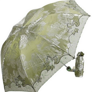 2012年新款 天堂伞 防紫外线 防晒 晴雨伞 347E名媛缎绣4号绿