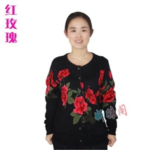 妍姝阁 迎春新款中老年女装 羊毛衫气质妈妈婆婆装 羊绒开衫