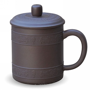 满200减40【大彬堂】宜兴紫 砂400ml紫泥如意办公茶杯 茶具/水杯