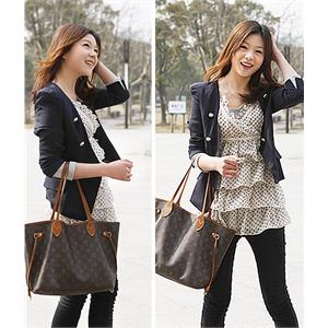 2011春装 2色 春季ZLUCIE新品 女军官翻袖六扣耸肩垂质西装
