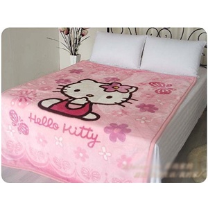 豪美家纺 儿童卡通拉舍尔毛毯 1.5*2.0 hello kitty