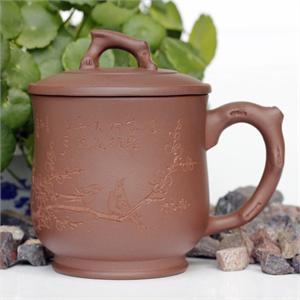 【茗臣尚品】梅花报喜 *茶杯茶具 办公室水杯 380ml 原矿紫泥