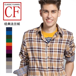 JamesEarl男士纯棉磨毛休闲短袖衬衫 灰绿渐变格纹衬衫