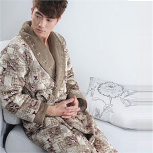 珊瑚绒睡衣家居服 加厚 娇舞 夹棉家居服 男士睡衣 大码睡袍
