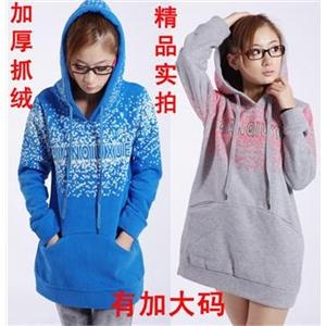 依山傍水韩版套头加厚加大码字母卫衣加厚冬季卫衣长款XNR610