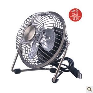 七河 小迷你USB风扇 金属结构静音铝叶 镀铜 可做笔记本散热