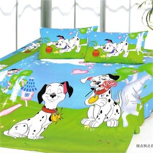 雪菲之花家纺全棉活性面料儿童卡通床上用品三件套jm01
