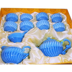 苏氏蓝釉十二头茶具75201 新视觉螺纹