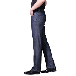 【nonbrand】蓝色天丝棉光滑舒适仿牛仔裤