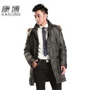 2011新款 KB1149 康博羽绒服 正品 男休闲毛帽中长款