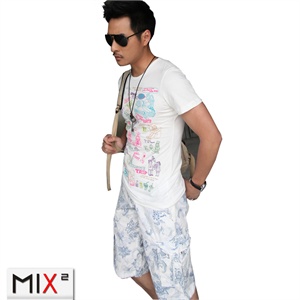 MIX2男装夏季新款男士迷彩短裤休闲户外短裤五分裤工装短裤L22K07