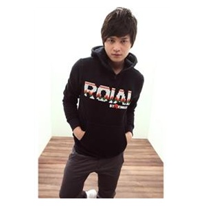 依山傍水加厚版内加绒 ROIAL网点印花高领拉链装饰连帽卫衣Es236