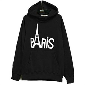 2011秋冬装新品韩版铁塔PARIS纯棉抓绒加厚男士连帽卫衣1001-Y34