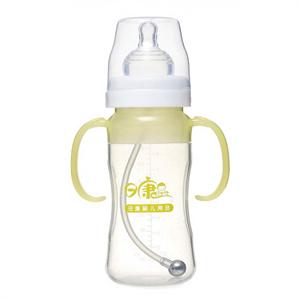 日康宽口多用液硅奶瓶270ML(黄、蓝颜色随机）
