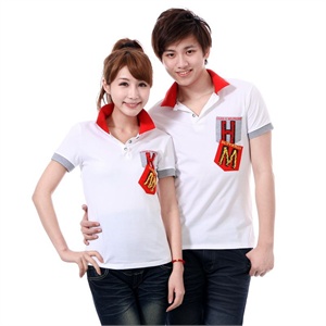 可绿尔 韩版HM时尚靓丽恩爱短袖全棉情侣装 Kbyl 827#