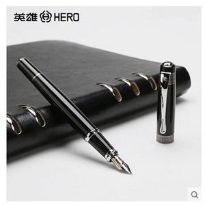 英雄礼赞003型玫瑰红金礼盒黑丽雅金夹12k金笔