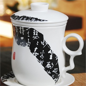 办公茶杯 陶瓷杯 水杯花茶个人杯 礼品 花絮