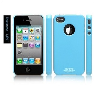 蓝色 韩国正品SGP iPhone 4代 外壳 苹果4代 手机套 保护套 超薄