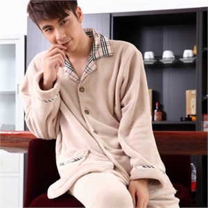 想飘内衣 金秋新品 苏格兰男士休闲珊瑚绒长袖套装家居服睡衣