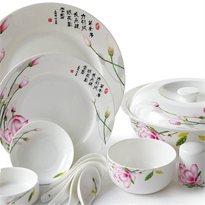 景德镇瓷器茶具7头双层金边茶具