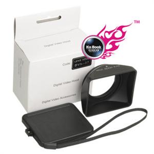 美侬 DVb-27mm 卡口 摄像机DV方形遮光罩 带镜头盖 (银色)