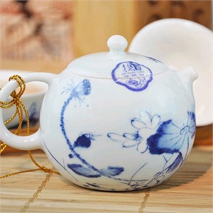 整套个性功夫茶具 景德镇青花瓷 陶瓷功夫茶具套装 清风荷夏