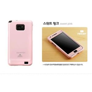 韩国mercury i9100 GALAXY S2 硅胶套+ 彩色纸贴手机膜 套装 粉色