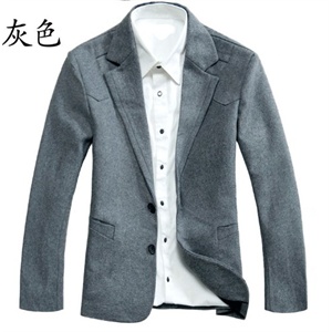 王道 质感型男 大气简洁百搭款 男式羊毛呢休闲西装 1505A-XF01