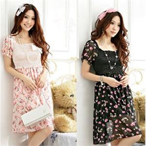 衣衣不舍 甜美可爱雪纺樱桃印花连衣裙/JLY513#