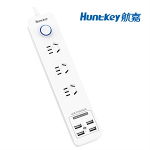 Huntkey航嘉电脑专用插线板PSA503,自动通断外设电源防雷智能插座