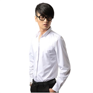 【nonbrand】男款韩版修身莫代尔超舒适衬衫 纯白