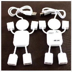 小人形HUB 人形usb2.0一拖四分线器 USB扩展 可爱usb集线器