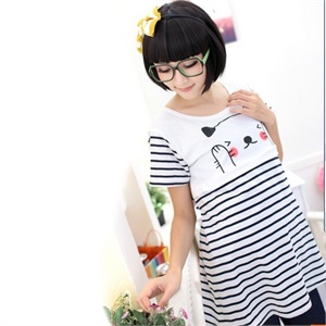 星琦舞夏季新品 可爱猫头可哺乳夏季孕妇上衣哺乳衣 Z8238