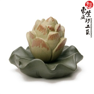 王道家居 精品宜兴紫_砂茶宠 荷叶莲花 会喷水 造型好 dy