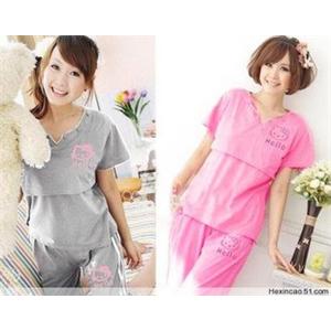 依山傍水hello kitty純棉孕妇哺乳孕妇套装 短袖版 MD8915