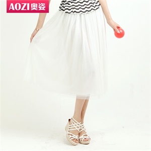 【品牌直供】罗曼仙仙 Aozi奥姿 2011夏新 纯色仙气大摆蕾丝蓬蓬长裙 ZJ103