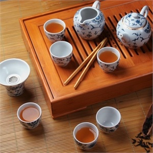 【思喜】 景德镇陶瓷 功夫茶具套装 鎏金暗纹 CJ-D051