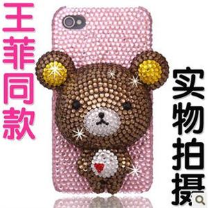 王菲同款 将爱熊 iphone 4 钻壳 立体3D单面 小熊 手机壳 z